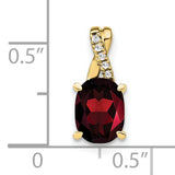 10k Yellow Gold Pendant with Garnet and Cubic Zirconia Accent , January Birthstone Jewelry for Women