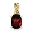 10k Yellow Gold Pendant with Garnet and Cubic Zirconia Accent , January Birthstone Jewelry for Women