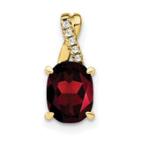 10k Yellow Gold Pendant with Garnet and Cubic Zirconia Accent , January Birthstone Jewelry for Women