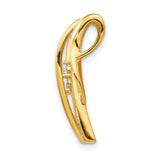 1/2ct Diamond Fancy Curves Chain Slide Charm Pendant in Real 14k Yellow Gold