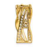 1/2ct Diamond Fancy Curves Chain Slide Charm Pendant in Real 14k Yellow Gold