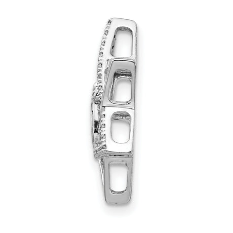 1/10ct Diamond Star of David withChai Chain Slide Charm Pendant in Real 14k White Gold