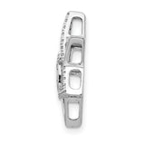 1/10ct Diamond Star of David with Chai Chain Slide Charm Pendant in Real 14k White Gold