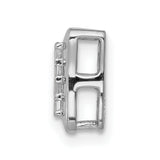 1/4ct Diamond Square Cluster Chain Slide Charm Pendant in Real 14k White Gold