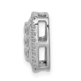 1ct Diamond Square Cluster Charm Pendant in Real 14k White Gold