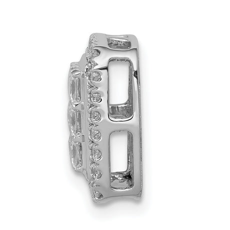 1ct Diamond Square Cluster Charm Pendant in Real 14k White Gold