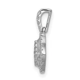 10k White Gold Diamond Pendant with Square Cluster and Double Halo Design