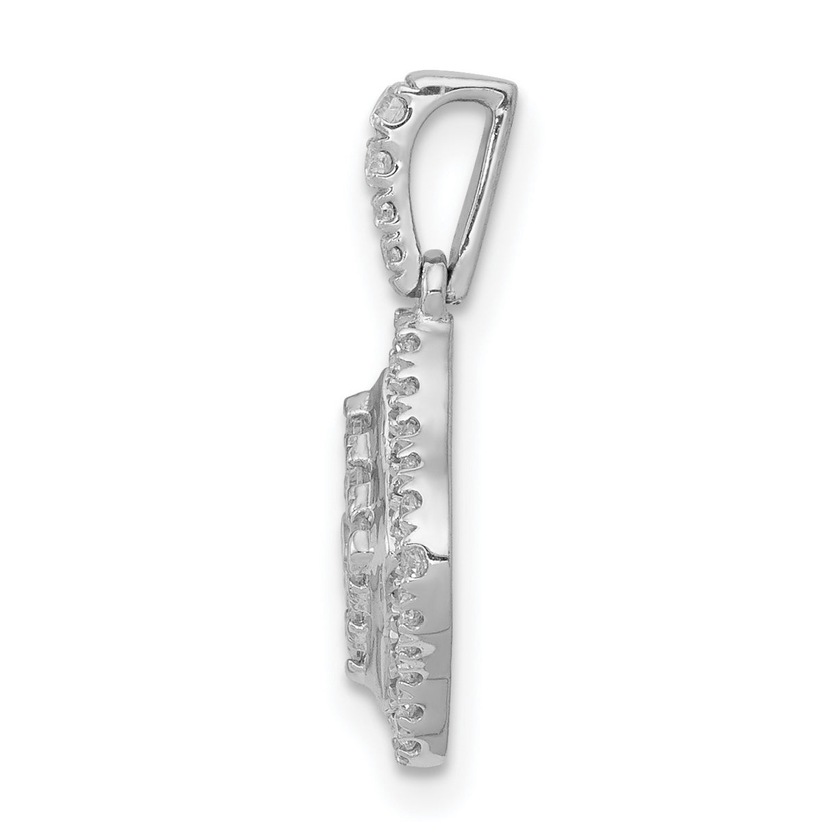 1/2ct Diamond Cluster Charm Pendant in Real 14k White Gold