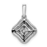 1/2ct Diamond Cluster Charm Pendant in Real 14k White Gold