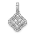 1/2ct Diamond Cluster Charm Pendant in Real 14k White Gold