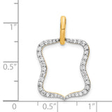 1/2ct Diamond Fancy Charm Pendant in Real 14k Yellow Gold