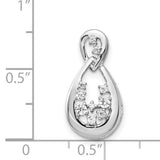 14k White Gold Teardrop Pendant with Diamond Accents, Looped Constellation Design
