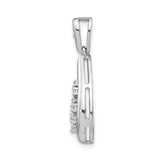 1/5ct Diamond Fancy Teardrop Charm Pendant in Real 14k White Gold