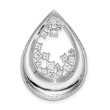 1/2ct Diamond Fancy Teardrop Charm Pendant in Real 14k White Gold