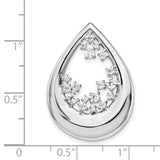 1/2ct Diamond Fancy Teardrop Charm Pendant in Real 14k White Gold