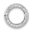 1/4ct Diamond Channel Set Circle Chain Slide Charm Pendant in Real 14k White Gold