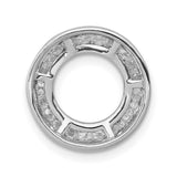 14k White Gold Circle Pendant with Channel-Set Diamonds, Halo Design Symbolizing Unity