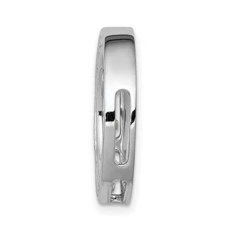 14k White Gold Open Circle Pendant with Pave Diamonds, Modern Minimalist Jewelry for Women