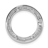 14k White Gold Open Circle Pendant with Pave Diamonds, Modern Minimalist Jewelry for Women