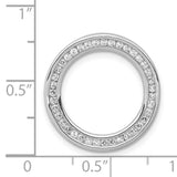 14k White Gold Open Circle Pendant with Pave Diamonds, Modern Minimalist Jewelry for Women