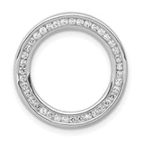 14k White Gold Open Circle Pendant with Pave Diamonds, Modern Minimalist Jewelry for Women