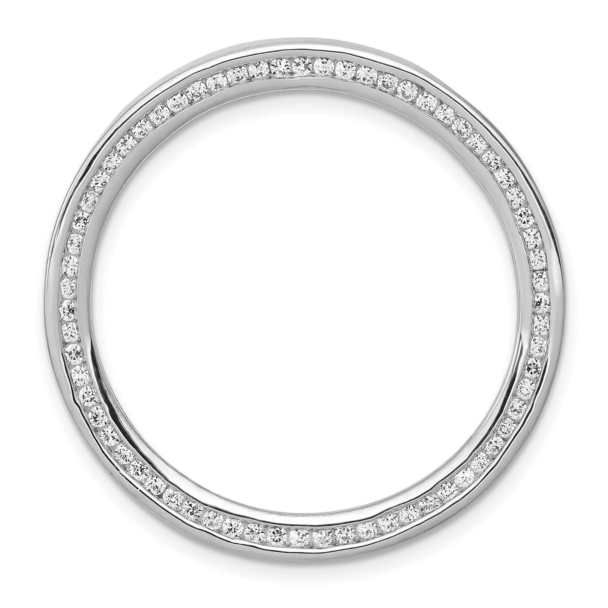 14k White Gold Eternity Ring with Round Cut Diamonds in Channel Setting for Women