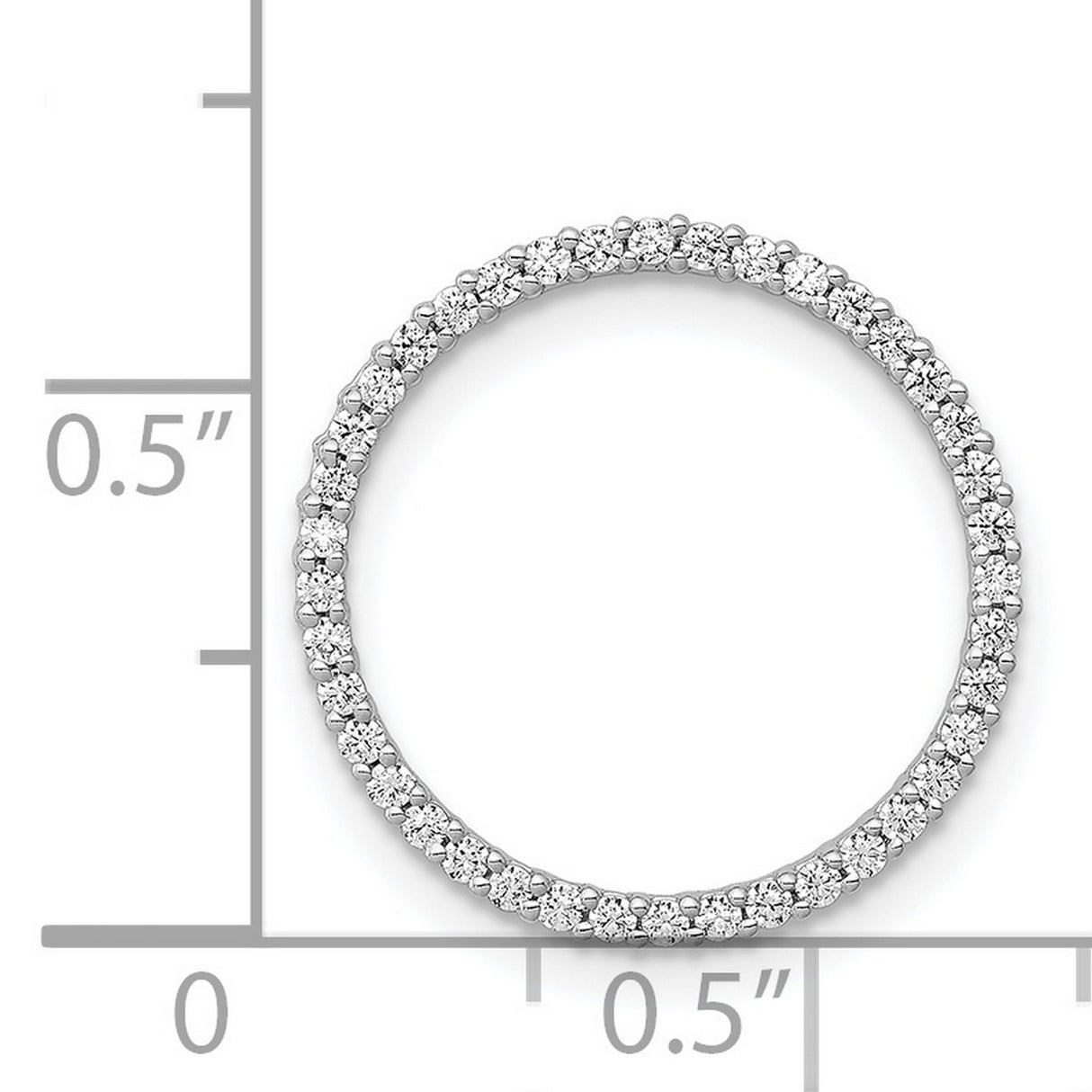 1/4ct Diamond Circle Chain Slide Charm Pendant in Real 14k White Gold