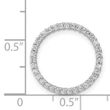 1/3ct Diamond Circle Chain Slide Charm Pendant in Real 14k White Gold