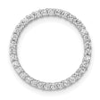 1/3ct Diamond Circle Chain Slide Charm Pendant in Real 14k White Gold