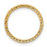 14k Yellow Gold Eternity Ring with Round Cut White Diamonds, Prong Set Wedding or Anniversary Band