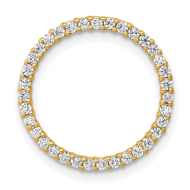 14k Yellow Gold Eternity Ring with Round Cut White Diamonds, Prong Set Wedding or Anniversary Band