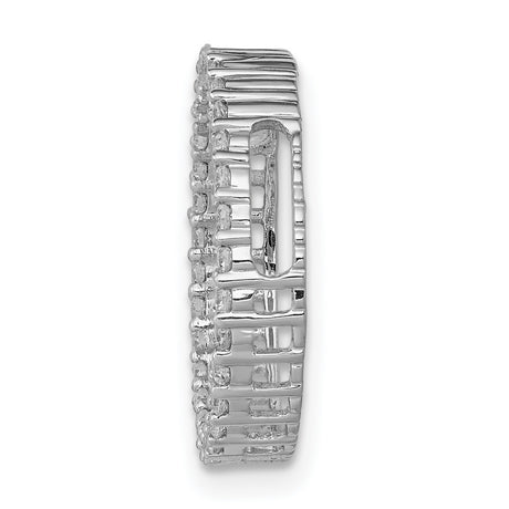 14k White Gold Eternity Ring with Prong Set Round Diamonds, Classic Wedding or Anniversary Band