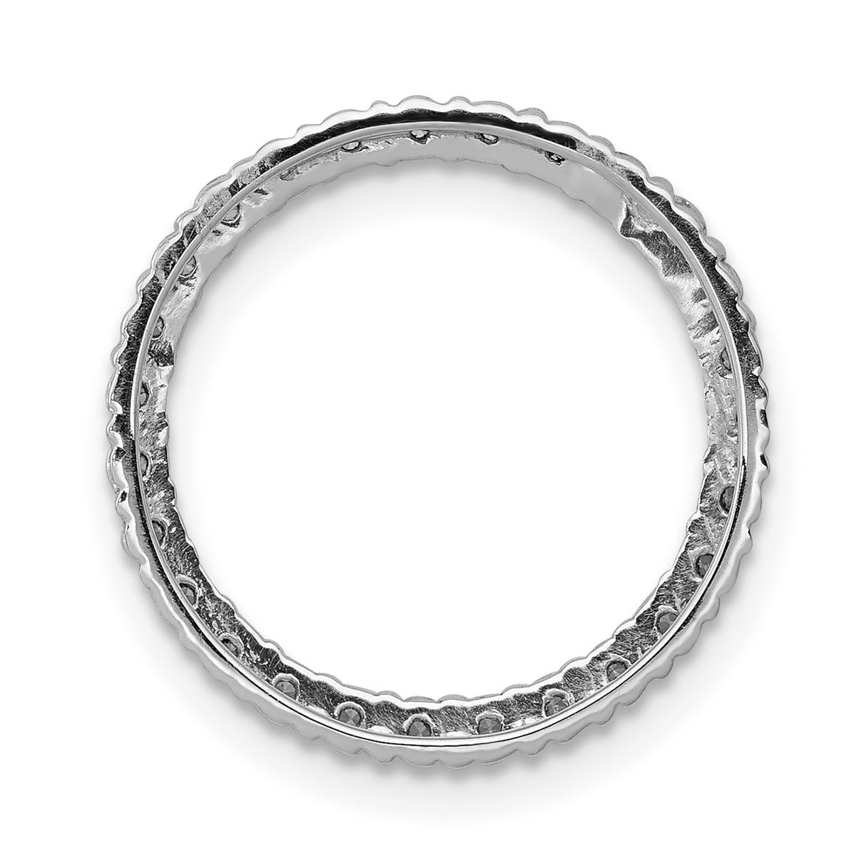 1/2ct Diamond Circle Chain Slide Charm Pendant in Real 14k White Gold