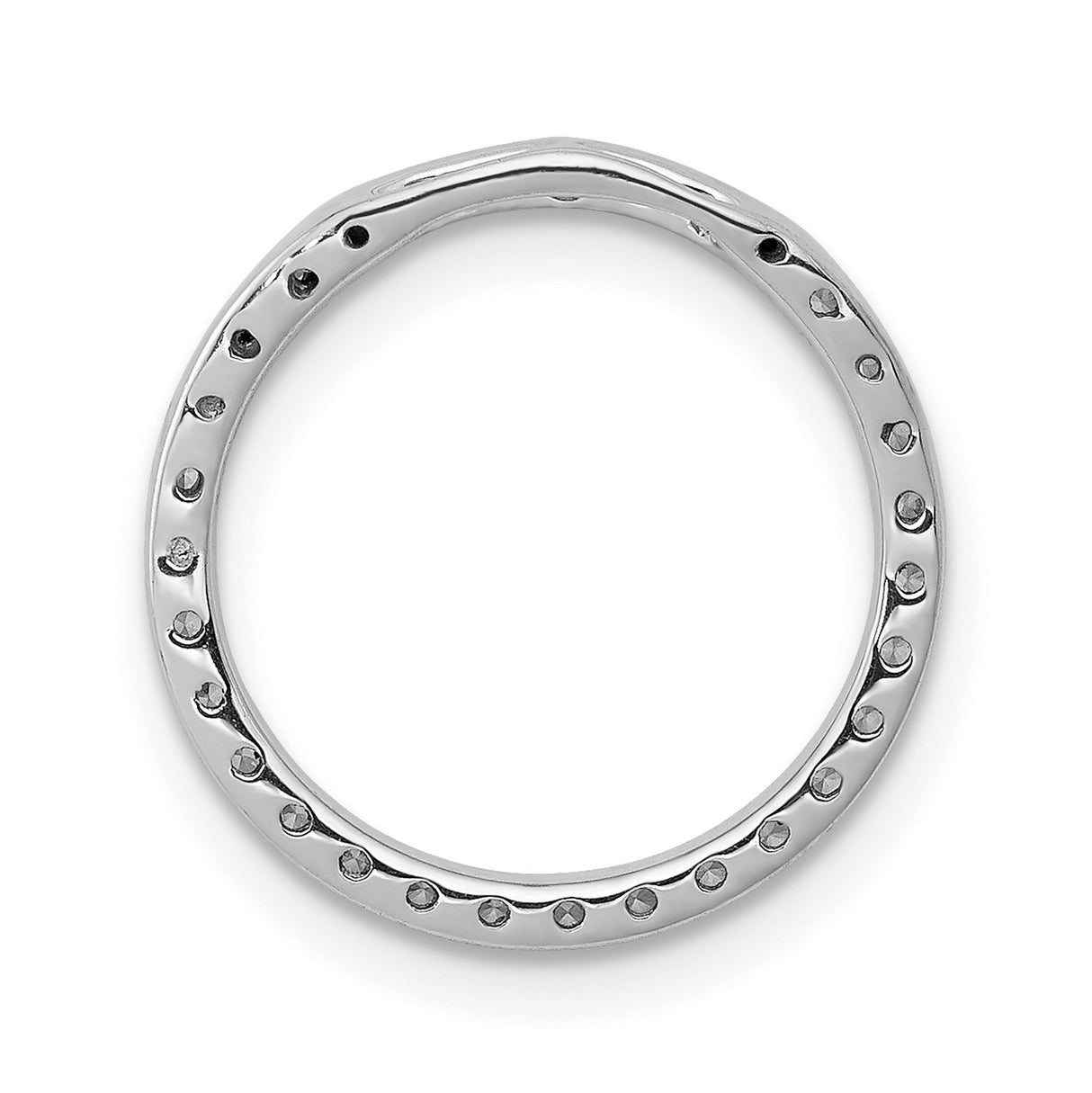 10k White Gold Eternity Ring, Round Prong Set Diamond Full Circle Anniversary Band