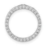 1/4ct Diamond Circle Chain Slide Charm Pendant in Real 14k White Gold