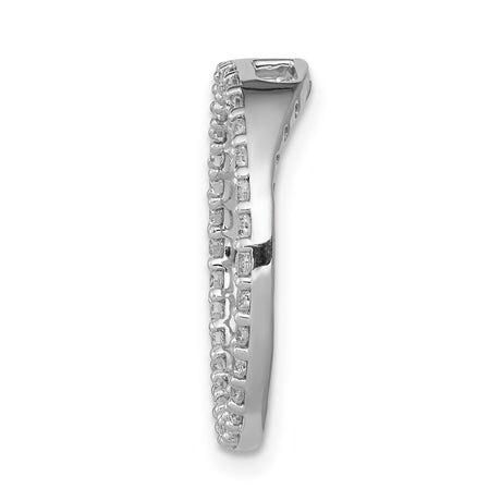 10k White Gold Circle Pendant with Round Cut Diamonds in Halo Design for Women