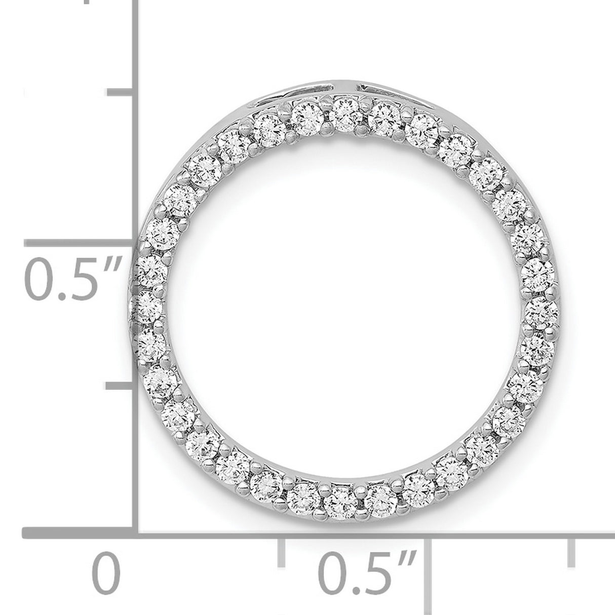 10k White Gold Circle Pendant with Round Cut Diamonds in Halo Design for Women