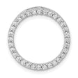 10k White Gold Circle Pendant with Round Cut Diamonds in Halo Design for Women