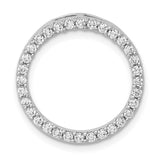 10k White Gold Circle Pendant with Round Cut Diamonds in Halo Design for Women