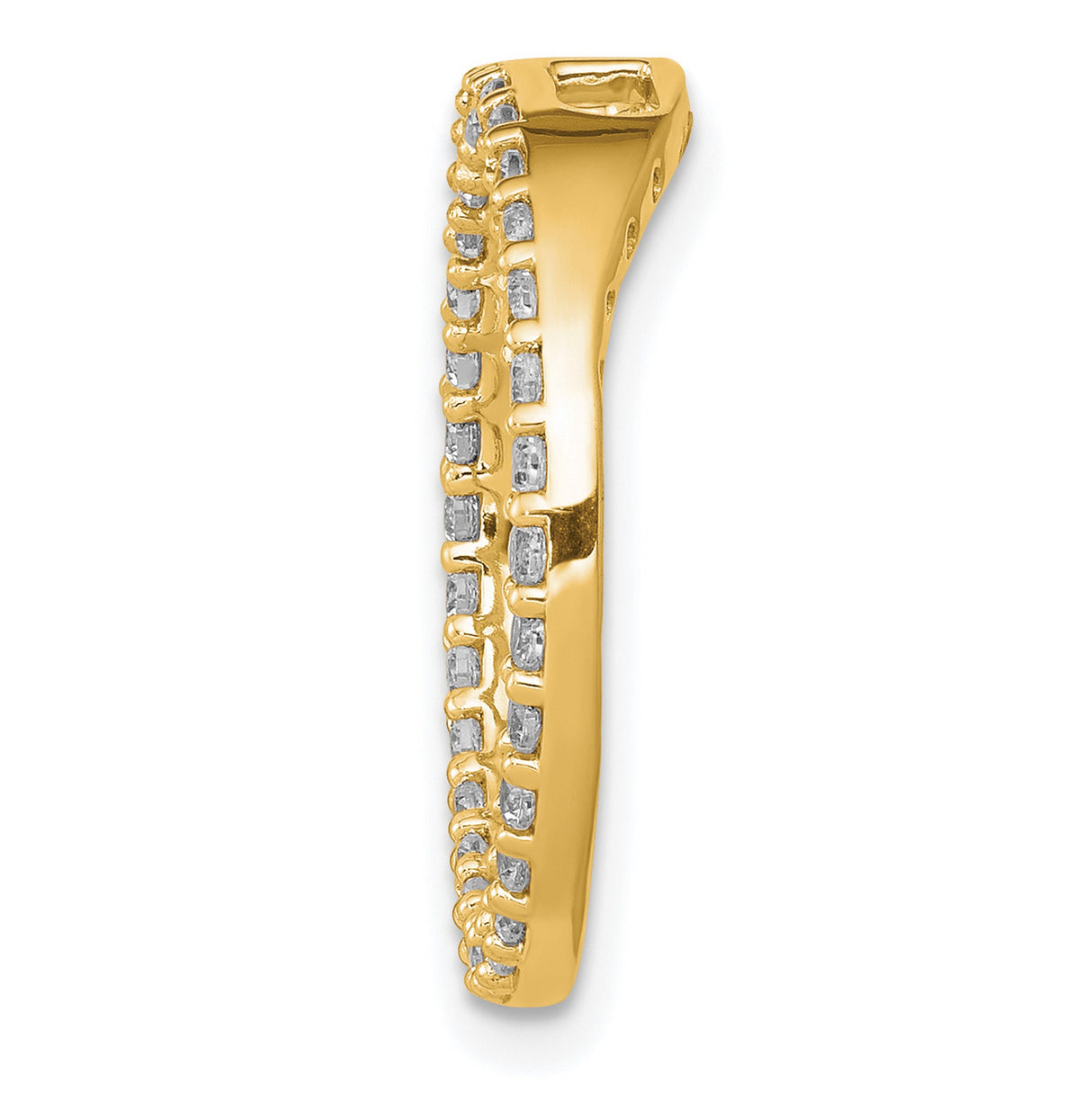 14k Yellow Gold Circle Pendant with Cubic Zirconia, Eternity Loop Design for Women