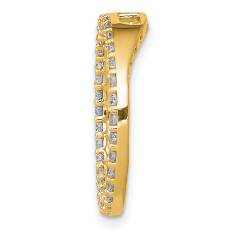 14k Yellow Gold Circle Pendant with Cubic Zirconia, Eternity Loop Design for Women