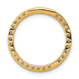 14k Yellow Gold Circle Pendant with Cubic Zirconia, Eternity Loop Design for Women