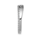 14k White Gold Eternity Ring with Round Cut Diamonds, Full Circle Anniversary or Wedding Band