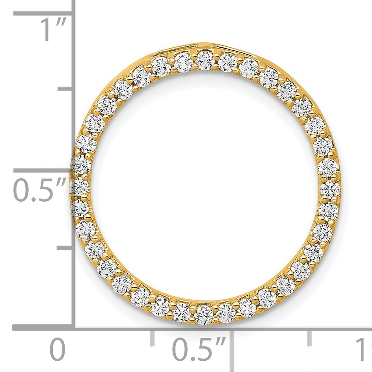 3 4ct Diamond Circle Chain Slide Charm Pendant in Real 14k Yellow Gold