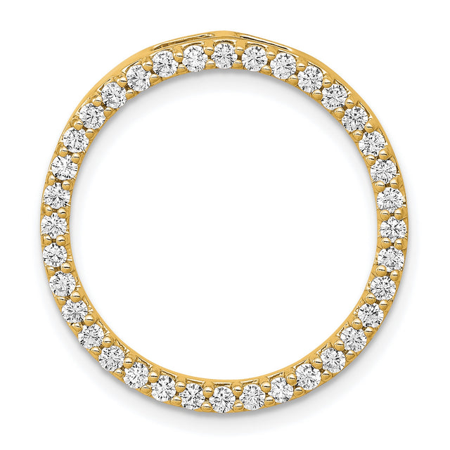 3 4ct Diamond Circle Chain Slide Charm Pendant in Real 14k Yellow Gold