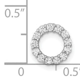 1/4ct Diamond Circle Chain Slide Charm Pendant in Real 14k White Gold