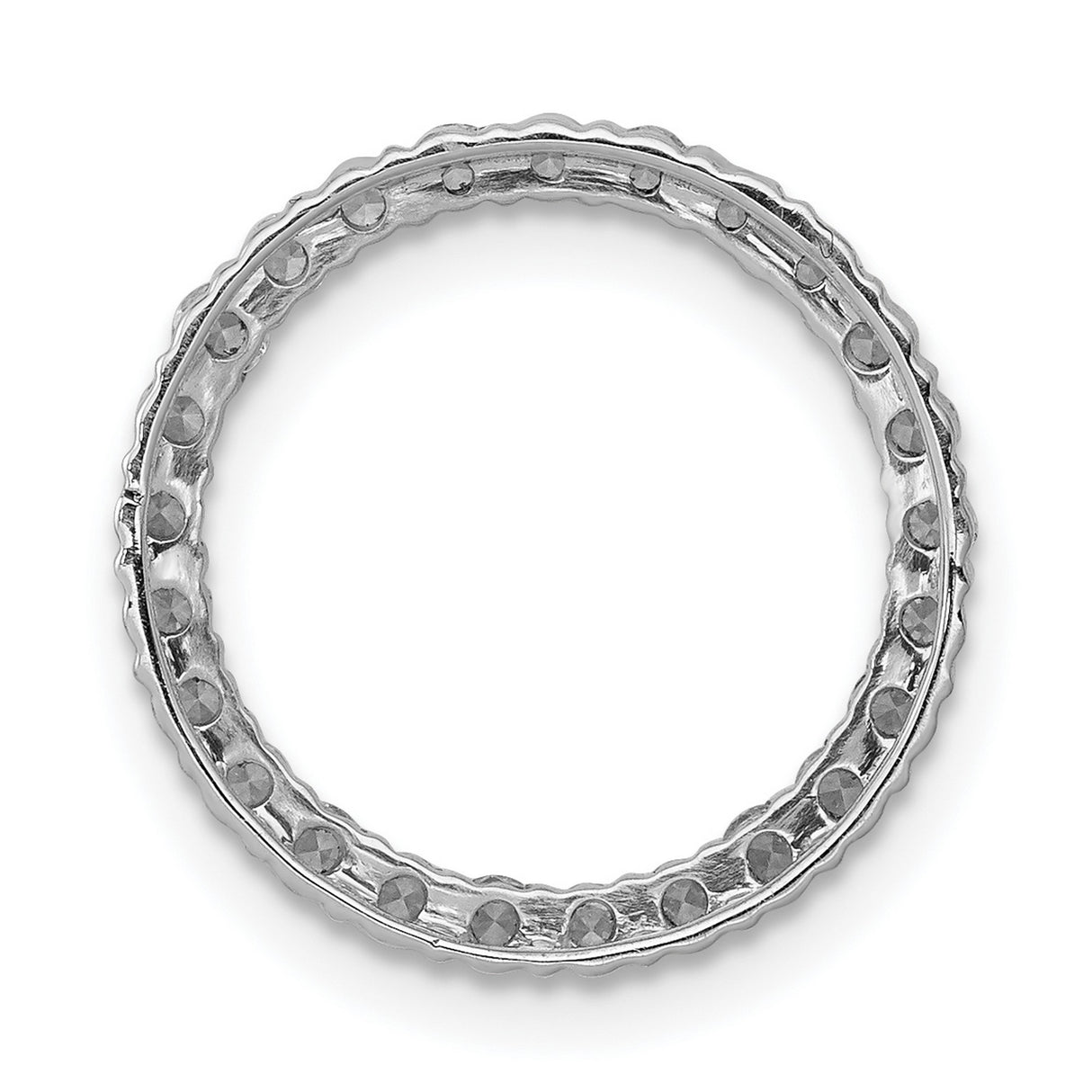 1/2ct Diamond Circle Chain Slide Charm Pendant in Real 14k White Gold