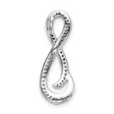 1/5ct Blue Diamond Infinity Chain Slide Charm Pendant in Real 14k White Gold