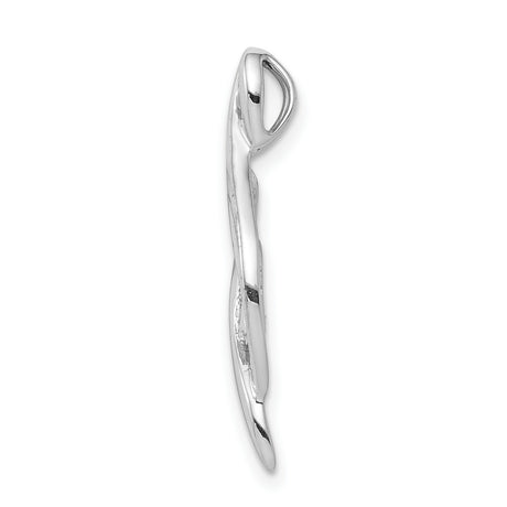 1/20ct Diamond Slide Chain Slide Charm Pendant in Real 14k White Gold