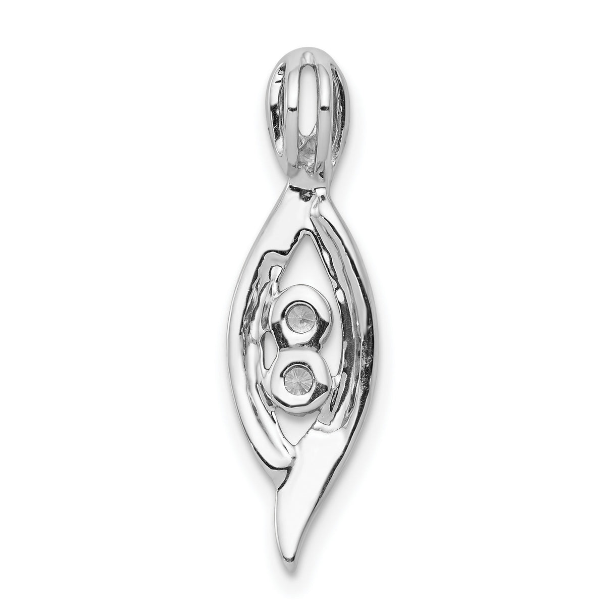 1/20ct Diamond Slide Chain Slide Charm Pendant in Real 14k White Gold